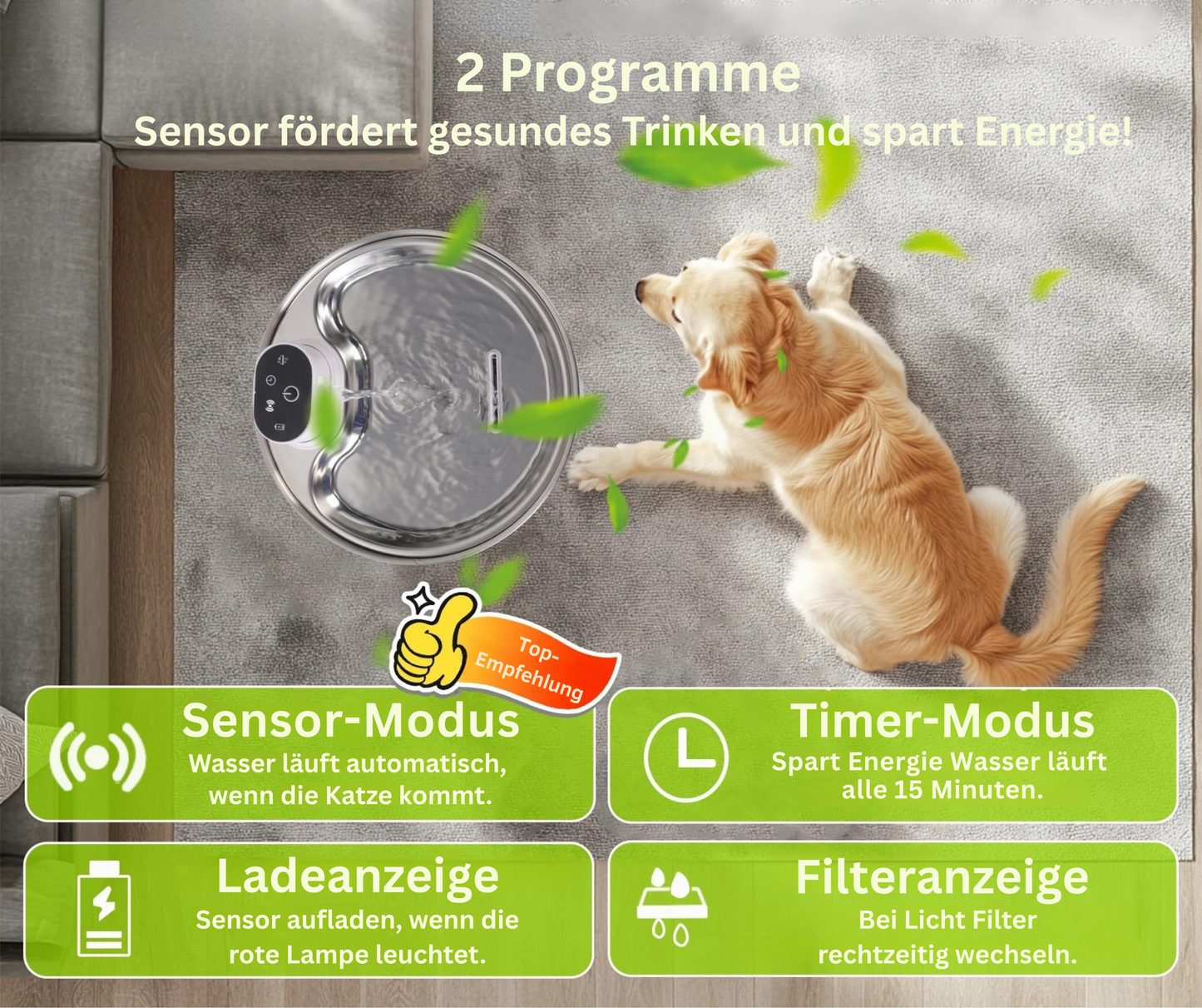 FreshDrop Ultra Hunde- & Katzenbrunnen (5.5L & kabellos)