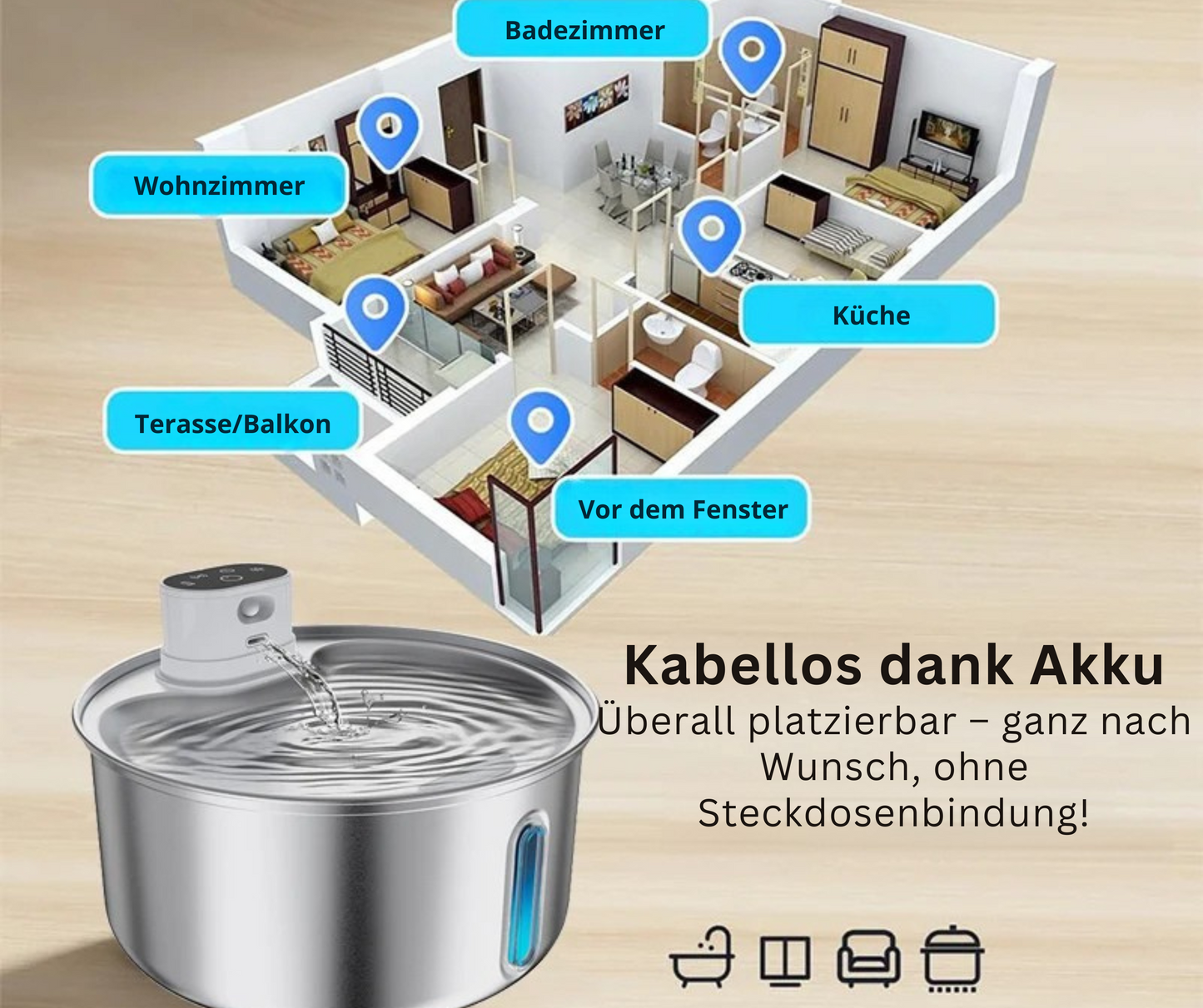 FreshDrop Ultra Hunde- & Katzenbrunnen (5.5L & kabellos)