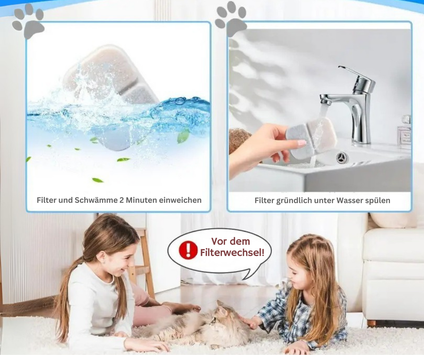 FreshDrop Vita 4 Ersatzfilter für Katzenbrunnen (4L & kabellos)
