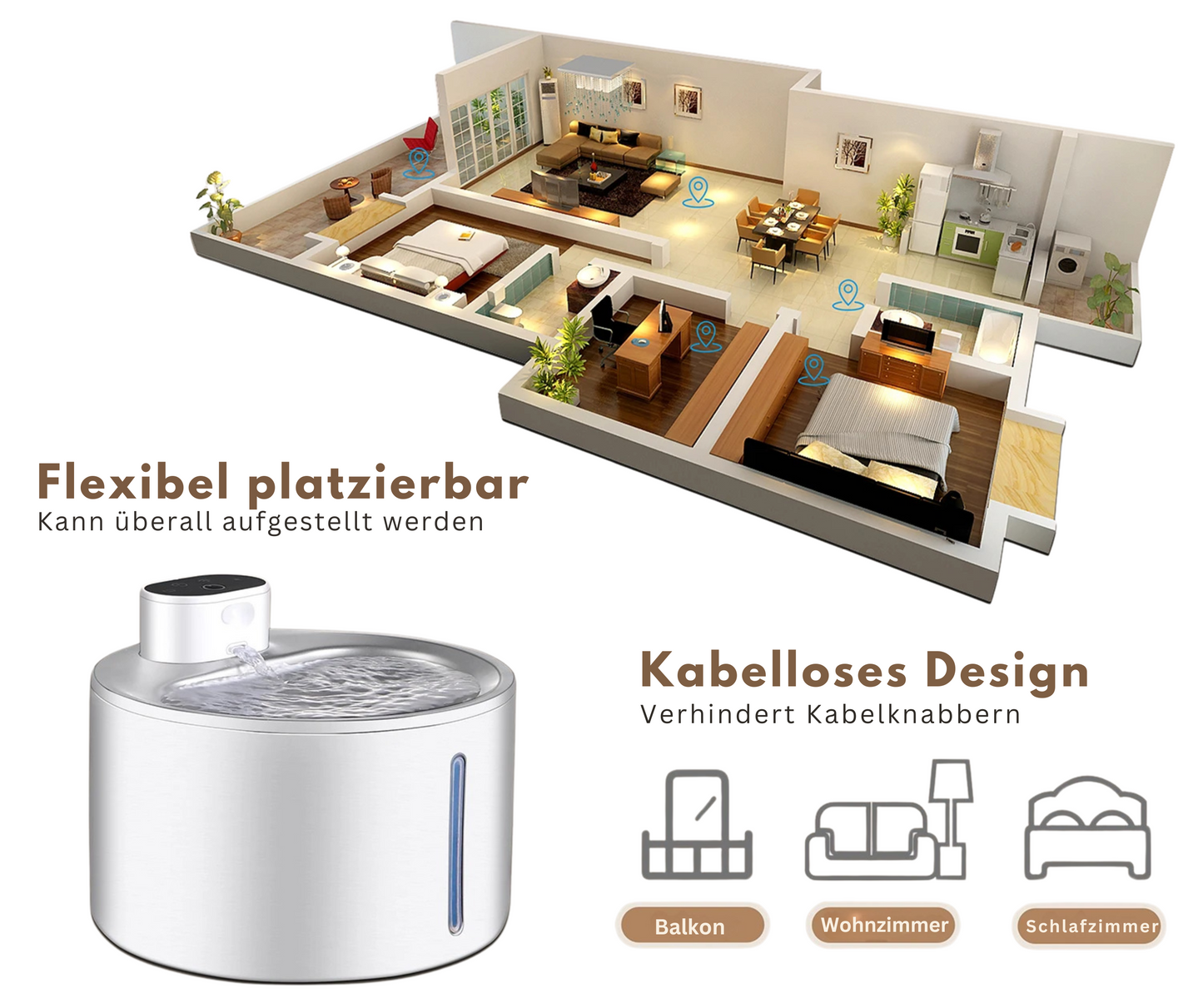 FreshDrop Vita Katzenbrunnen (4L & kabellos)