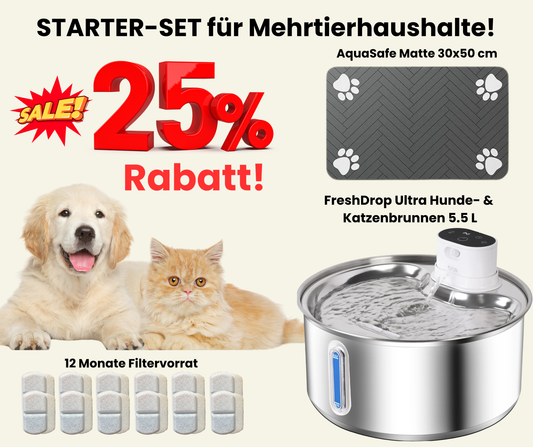 Starter-Set FreshDrop Ultra für Mehrtierhaushalte (5.5L & kabellos)