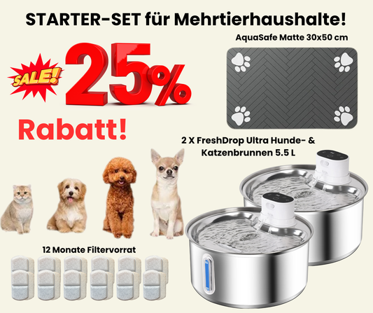 Starter-Set FreshDrop Ultra für Mehrtierhaushalte (5.5L & kabellos)