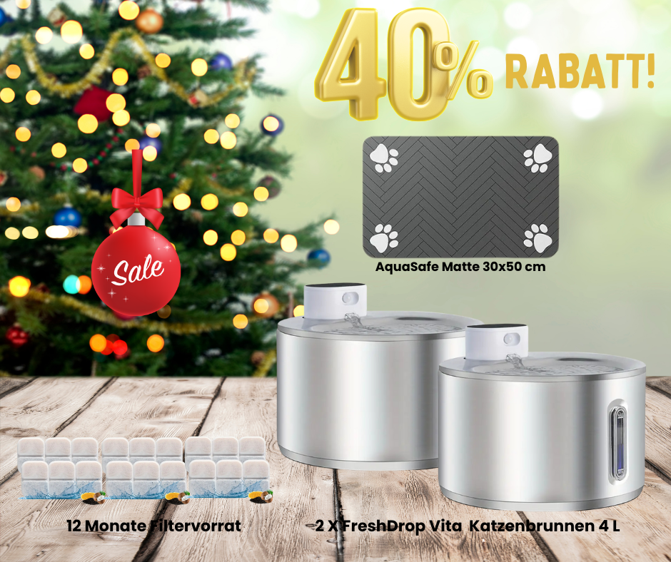 Jahresvorrats-Paket FreshDrop Vita Katzenbrunnen (4L & kabellos)