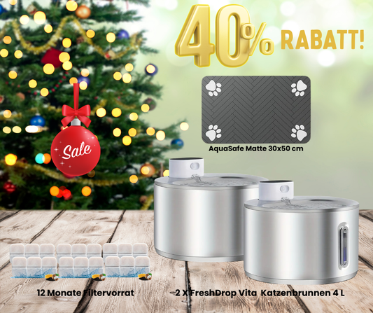 Jahresvorrats-Paket FreshDrop Vita Katzenbrunnen (4L & kabellos)