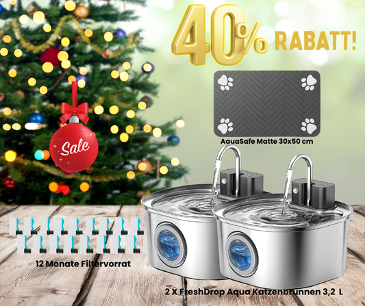Jahresvorrats-Paket FreshDrop Aqua Katzenbrunnen (3,2L & kabellos)