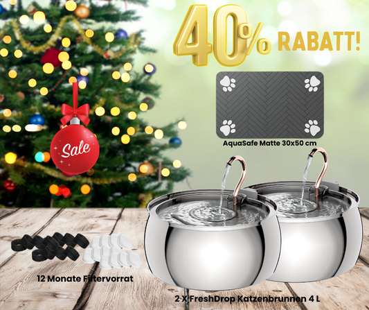 Jahresvorrats-Paket FreshDrop Katzenbrunnen (4L mit Kabel)